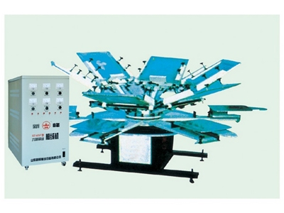 Eight-station rotary multicolor flocking machine